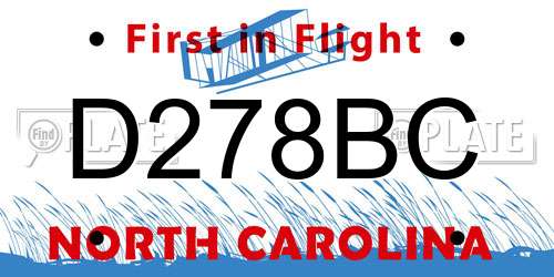 D278BC North Carolina License Plate