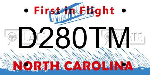 D280TM North Carolina License Plate