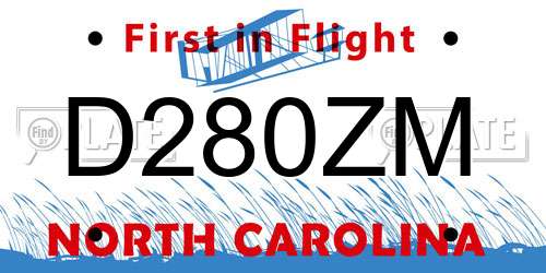 D280ZM North Carolina License Plate