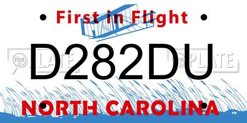 D282DU North Carolina License Plate