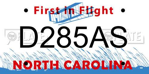 D285AS North Carolina License Plate