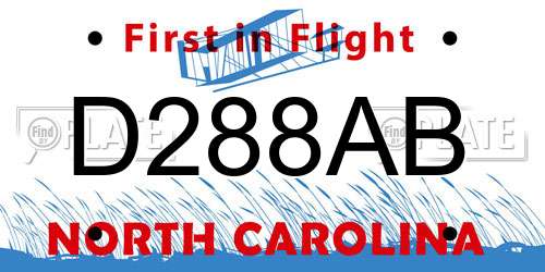 D288AB North Carolina License Plate