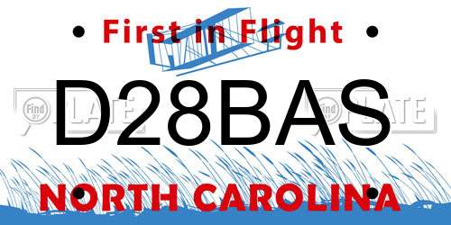 D28BAS North Carolina License Plate
