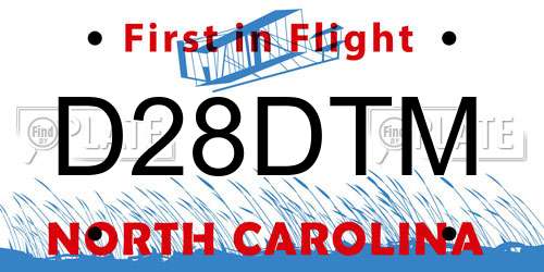 D28DTM North Carolina License Plate