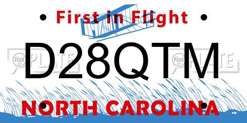 D28QTM North Carolina License Plate