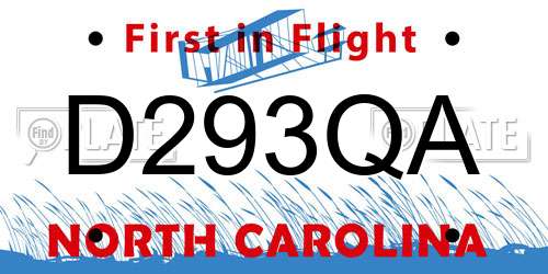 D293QA North Carolina License Plate