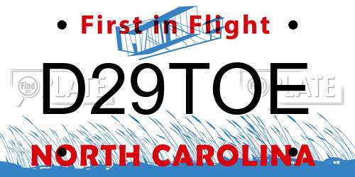 D29TOE North Carolina License Plate