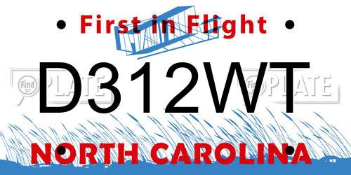 D312WT North Carolina License Plate