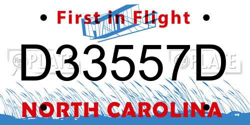 D33557D North Carolina License Plate