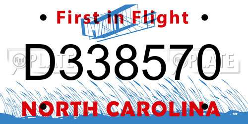 D338570 North Carolina License Plate