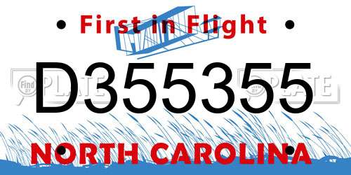D355355 North Carolina License Plate