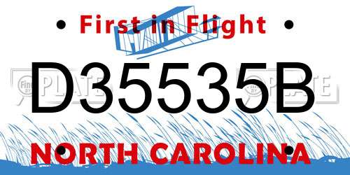 D35535B North Carolina License Plate