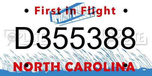 D355388 North Carolina License Plate