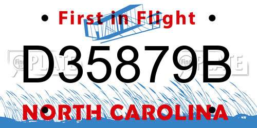 D35879B North Carolina License Plate