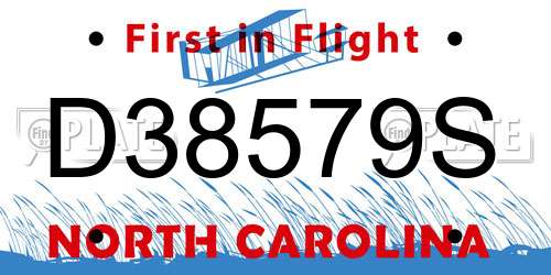 D38579S North Carolina License Plate