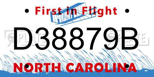 D38879B North Carolina License Plate
