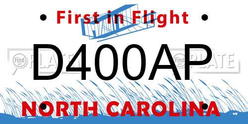 D400AP North Carolina License Plate