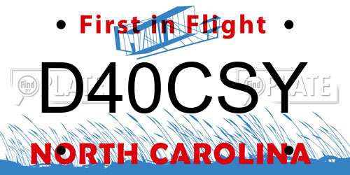 D40CSY North Carolina License Plate