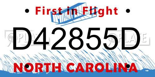 D42855D North Carolina License Plate