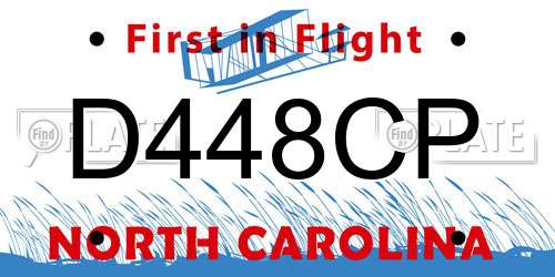 D448CP North Carolina License Plate