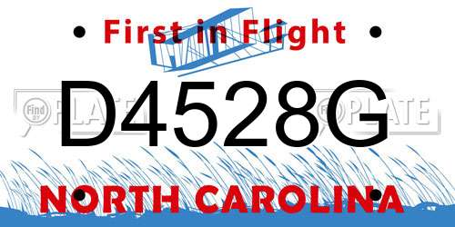 D4528G North Carolina License Plate