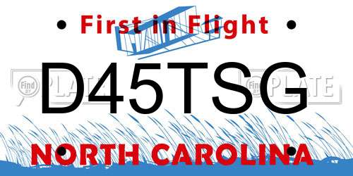 D45TSG North Carolina License Plate