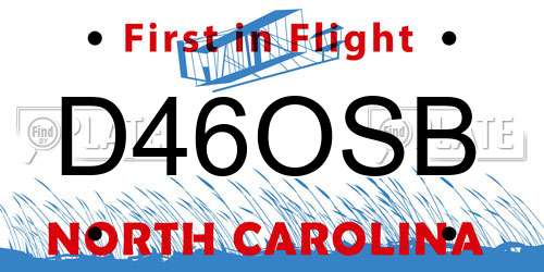 D46OSB North Carolina License Plate