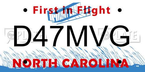 D47MVG North Carolina License Plate