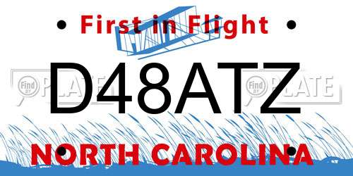 D48ATZ North Carolina License Plate