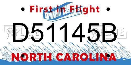 D51145B North Carolina License Plate