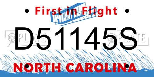 D51145S North Carolina License Plate