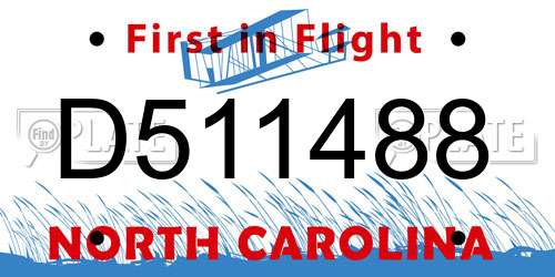 D511488 North Carolina License Plate