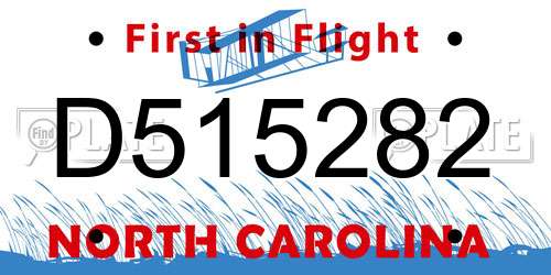 D515282 North Carolina License Plate