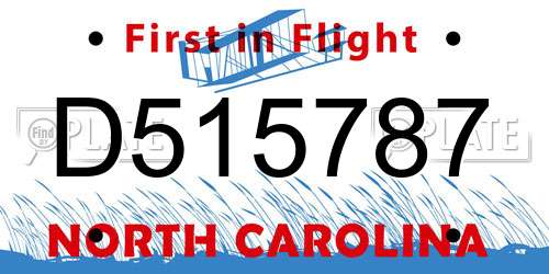 D515787 North Carolina License Plate