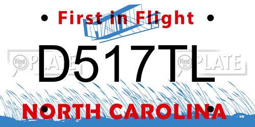 D517TL North Carolina License Plate