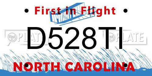 D528TI North Carolina License Plate
