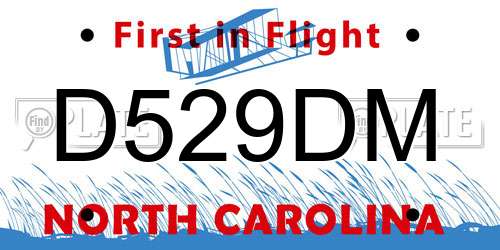 D529DM North Carolina License Plate