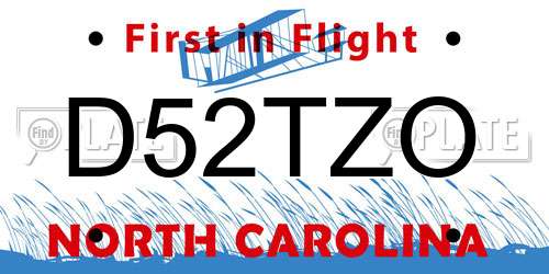 D52TZO North Carolina License Plate