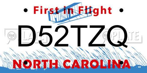 D52TZQ North Carolina License Plate
