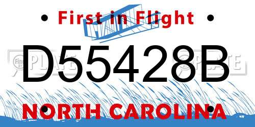 D55428B North Carolina License Plate