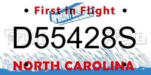 D55428S North Carolina License Plate