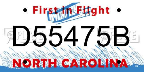 D55475B North Carolina License Plate