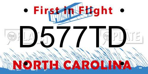 D577TD North Carolina License Plate