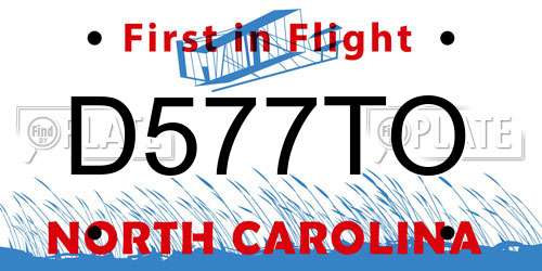 D577TO North Carolina License Plate