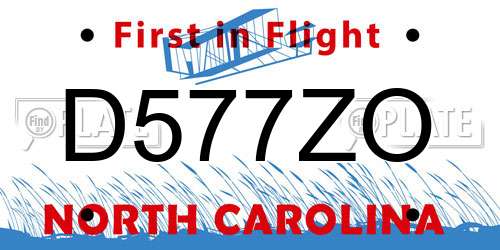 D577ZO North Carolina License Plate