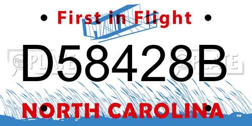 D58428B North Carolina License Plate