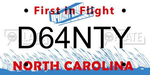 D64NTY North Carolina License Plate