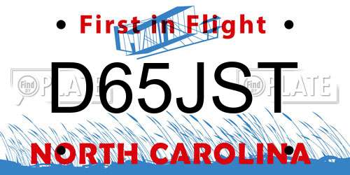 D65JST North Carolina License Plate