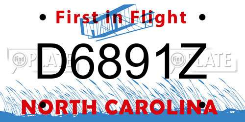 D6891Z North Carolina License Plate