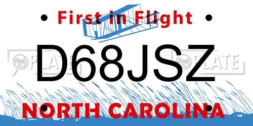 D68JSZ North Carolina License Plate
